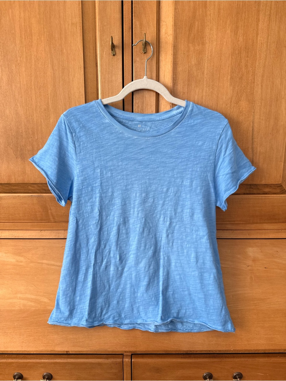 Elliott Lauren 100% Cotton Blue Short-Sleeve Crew Neck Tee S
